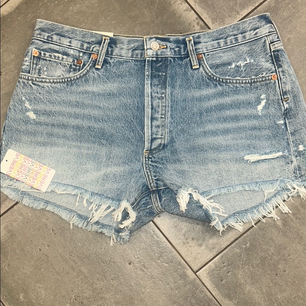 Evereve Agolde Blue Distressed Jean Shorts